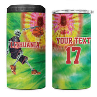 Custom Lithuania Basketball 4 in 1 Can Cooler Tumbler Retro Style Version 1992