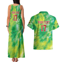 Custom Lithuania Basketball Couples Matching Tank Maxi Dress and Hawaiian Shirt Retro Style Version 1992