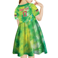 Custom Lithuania Basketball Kid Short Sleeve Dress Retro Style Version 1992