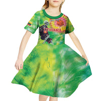 Custom Lithuania Basketball Kid Short Sleeve Dress Retro Style Version 1992
