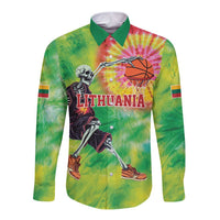 Custom Lithuania Basketball Long Sleeve Button Shirt Retro Style Version 1992