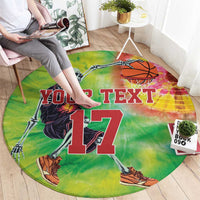 Custom Lithuania Basketball Round Carpet Retro Style Version 1992