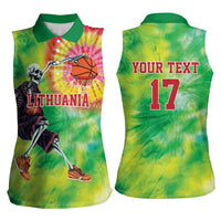 Custom Lithuania Basketball Women Sleeveless Polo Shirt Retro Style Version 1992