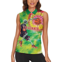 Custom Lithuania Basketball Women Sleeveless Polo Shirt Retro Style Version 1992