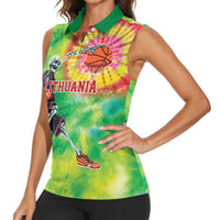 Custom Lithuania Basketball Women Sleeveless Polo Shirt Retro Style Version 1992