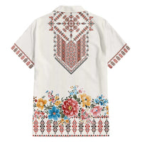 Romania Happy Martisor Day 1 March Family Matching Off Shoulder Maxi Dress and Hawaiian Shirt Martenitsa and Peony Romanian Traditional Pattern