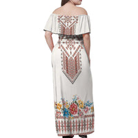 Romania Happy Martisor Day 1 March Family Matching Off Shoulder Maxi Dress and Hawaiian Shirt Martenitsa and Peony Romanian Traditional Pattern