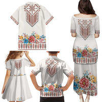 Romania Happy Martisor Day 1 March Family Matching Puletasi and Hawaiian Shirt Martenitsa and Peony Romanian Traditional Pattern