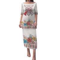 Romania Happy Martisor Day 1 March Family Matching Puletasi and Hawaiian Shirt Martenitsa and Peony Romanian Traditional Pattern