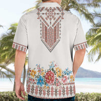 Romania Happy Martisor Day 1 March Hawaiian Shirt Martenitsa and Peony Romanian Traditional Pattern