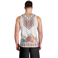 Romania Happy Martisor Day 1 March Men Tank Top Martenitsa and Peony Romanian Traditional Pattern