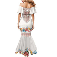 Romania Happy Martisor Day 1 March Mermaid Dress Martenitsa and Peony Romanian Traditional Pattern