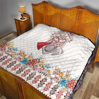 Romania Happy Martisor Day 1 March Quilt Martenitsa and Peony Romanian Traditional Pattern