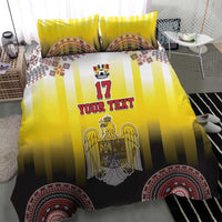 Custom Romania Football Go Champions Bedding Set Romanian Traditional Patern