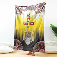 Custom Romania Football Go Champions Blanket Romanian Traditional Patern