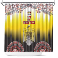 Custom Romania Football Go Champions Shower Curtain Romanian Traditional Patern