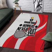 Custom Romania Tennis Winners Never Quit Area Rug Sporty Style