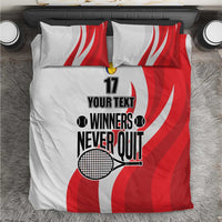 Custom Romania Tennis Winners Never Quit Bedding Set Sporty Style