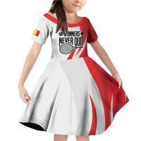 Custom Romania Tennis Winners Never Quit Family Matching Off Shoulder Short Dress and Hawaiian Shirt Sporty Style