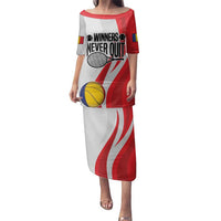 Custom Romania Tennis Winners Never Quit Family Matching Puletasi and Hawaiian Shirt Sporty Style