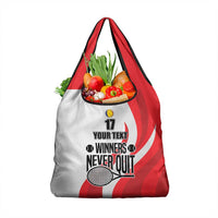 Custom Romania Tennis Winners Never Quit Grocery Bag Sporty Style