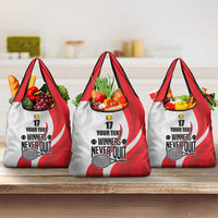 Custom Romania Tennis Winners Never Quit Grocery Bag Sporty Style