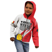 Custom Romania Tennis Winners Never Quit Kid Hoodie Sporty Style
