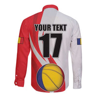 Custom Romania Tennis Winners Never Quit Long Sleeve Button Shirt Sporty Style