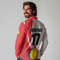 Custom Romania Tennis Winners Never Quit Long Sleeve Polo Shirt Sporty Style