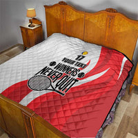 Custom Romania Tennis Winners Never Quit Quilt Sporty Style