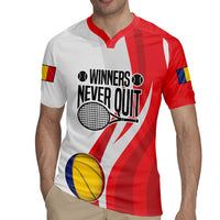 Custom Romania Tennis Winners Never Quit Rugby Jersey Sporty Style