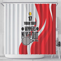 Custom Romania Tennis Winners Never Quit Shower Curtain Sporty Style