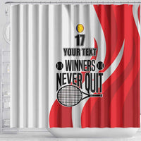 Custom Romania Tennis Winners Never Quit Shower Curtain Sporty Style