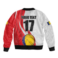 Custom Romania Tennis Winners Never Quit Sleeve Zip Bomber Jacket Sporty Style