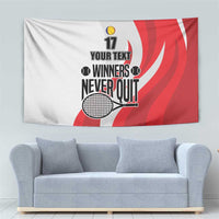 Custom Romania Tennis Winners Never Quit Tapestry Sporty Style