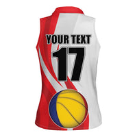 Custom Romania Tennis Winners Never Quit Women Sleeveless Polo Shirt Sporty Style