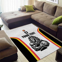 Custom Belgium Basketball Area Rug Lion Mascot Sporty Style