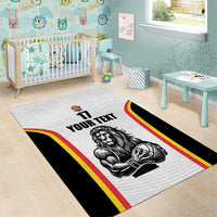 Custom Belgium Basketball Area Rug Lion Mascot Sporty Style