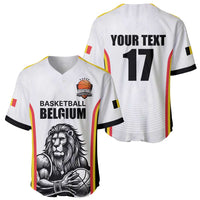 Custom Belgium Basketball Baseball Jersey Lion Mascot Sporty Style