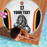 Custom Belgium Basketball Beach Blanket Lion Mascot Sporty Style