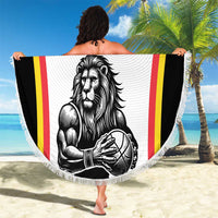 Custom Belgium Basketball Beach Blanket Lion Mascot Sporty Style