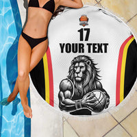 Custom Belgium Basketball Beach Blanket Lion Mascot Sporty Style