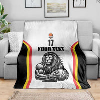 Custom Belgium Basketball Blanket Lion Mascot Sporty Style