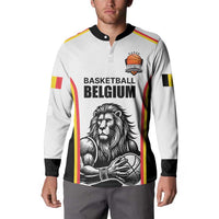 Custom Belgium Basketball Button Sweatshirt Lion Mascot Sporty Style