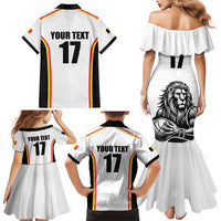 Custom Belgium Basketball Family Matching Mermaid Dress and Hawaiian Shirt Lion Mascot Sporty Style