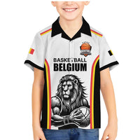 Custom Belgium Basketball Family Matching Mermaid Dress and Hawaiian Shirt Lion Mascot Sporty Style