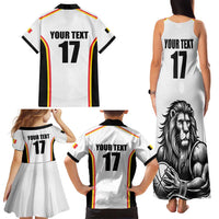 Custom Belgium Basketball Family Matching Tank Maxi Dress and Hawaiian Shirt Lion Mascot Sporty Style