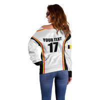 Custom Belgium Basketball Off Shoulder Sweater Lion Mascot Sporty Style