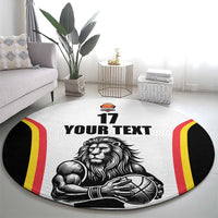 Custom Belgium Basketball Round Carpet Lion Mascot Sporty Style
