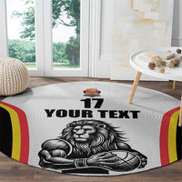 Custom Belgium Basketball Round Carpet Lion Mascot Sporty Style